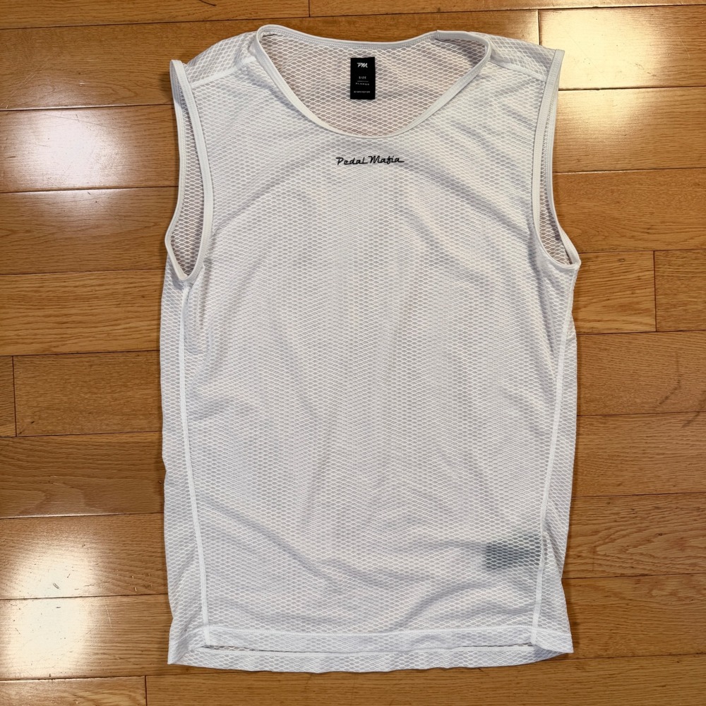 Pedal Mafia Mens White‎ Mesh Cycling Base Layer Tank Top XL Performance